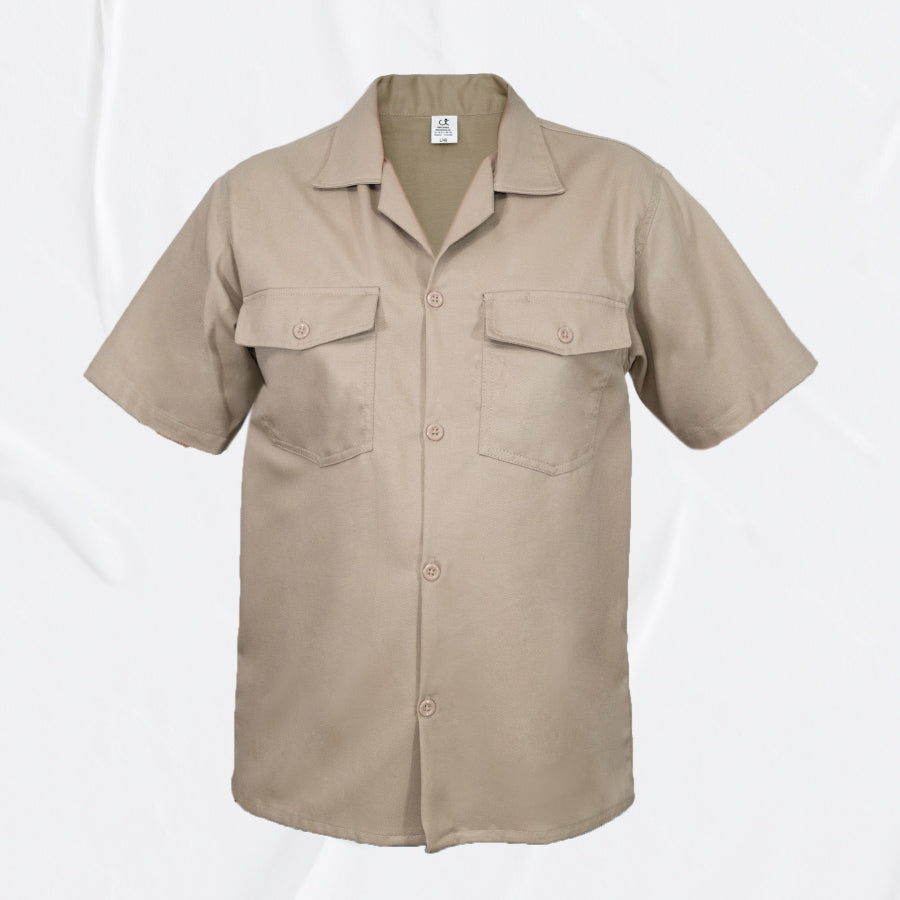 Camisa dril manga corta Caqui