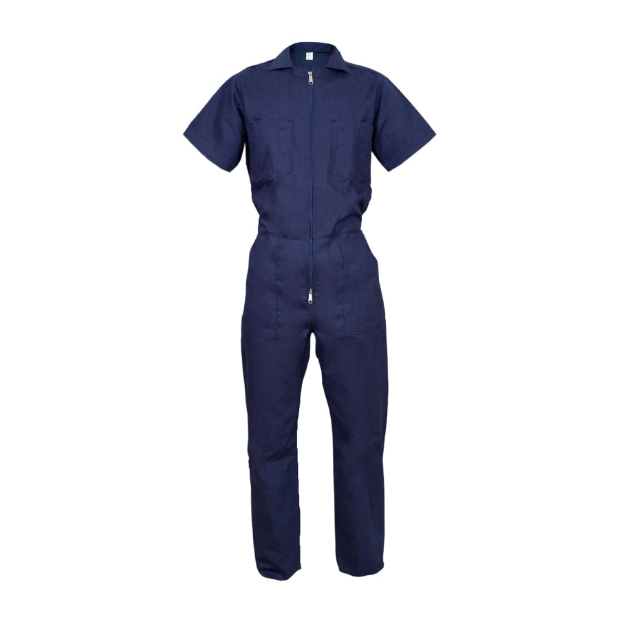 Short-sleeved twill coveralls