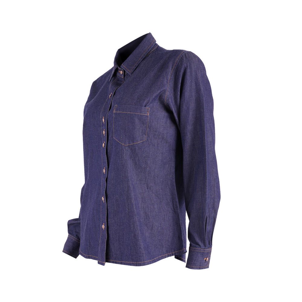 Women's lightweight indigo long-sleeved blouse