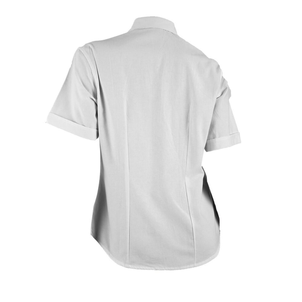 Blusa manga corta Oxford mujer