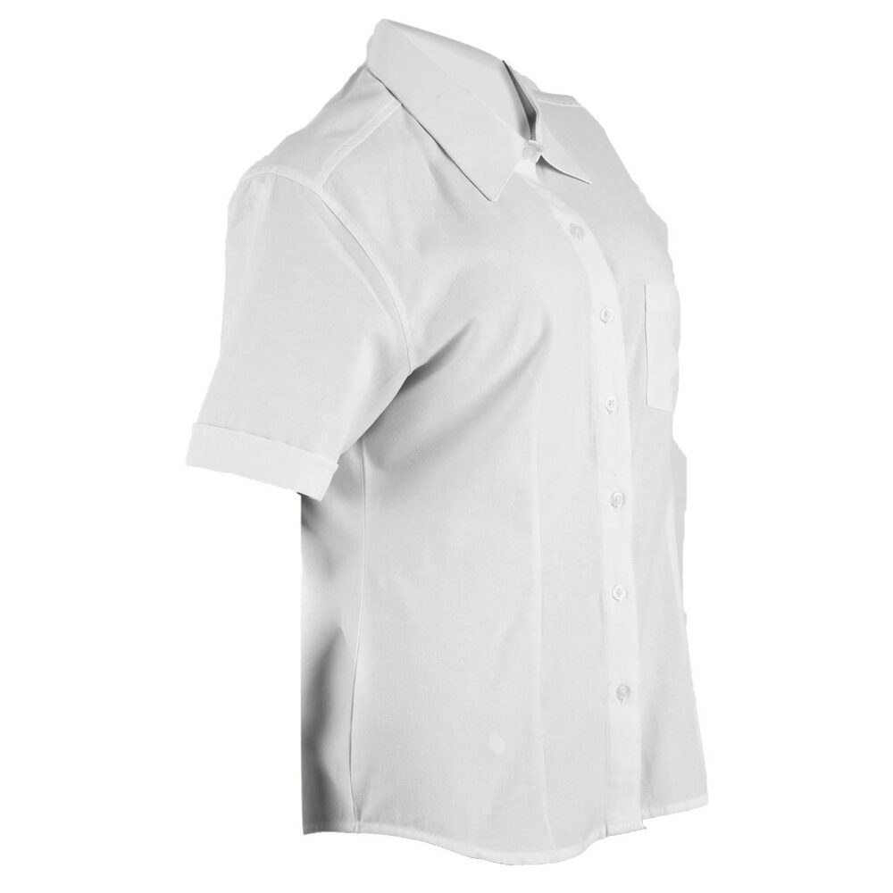 Blusa manga corta Oxford mujer