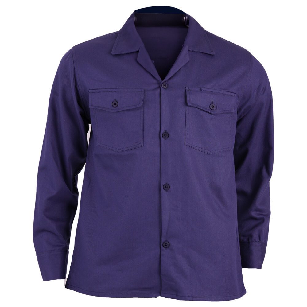 Camisa dril manga larga Azul