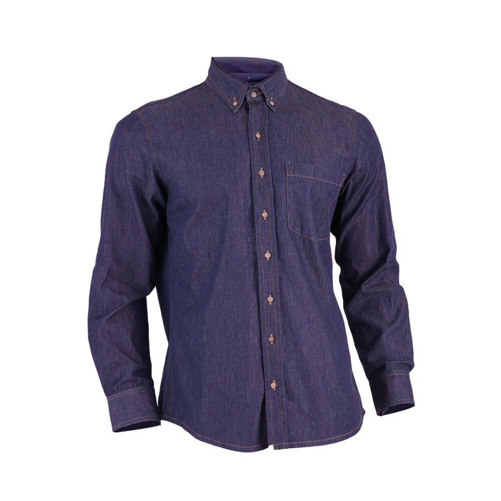 Men's lightweight long-sleeve indigo shirt