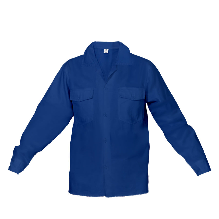 Camisa dril manga larga Azul