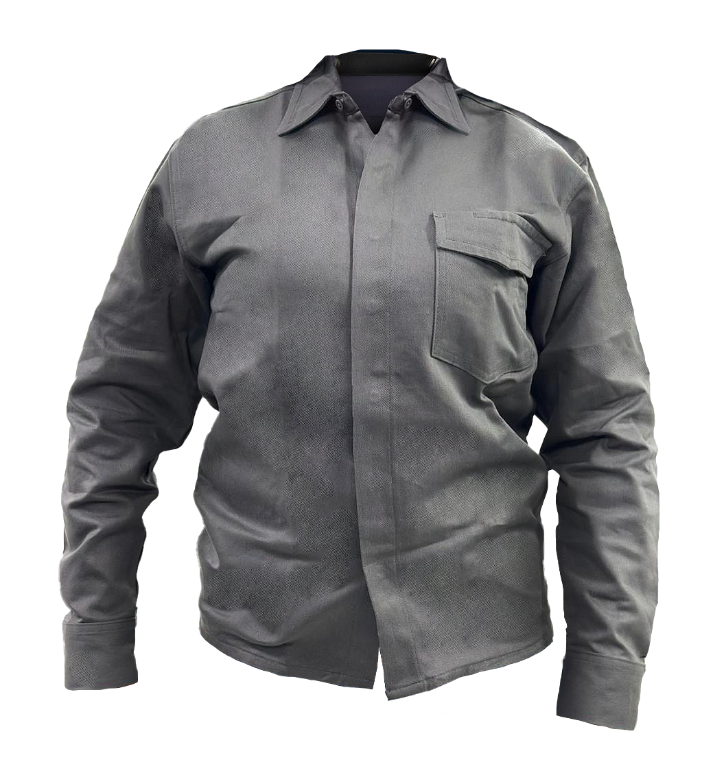 Camisa dril manga larga gris
