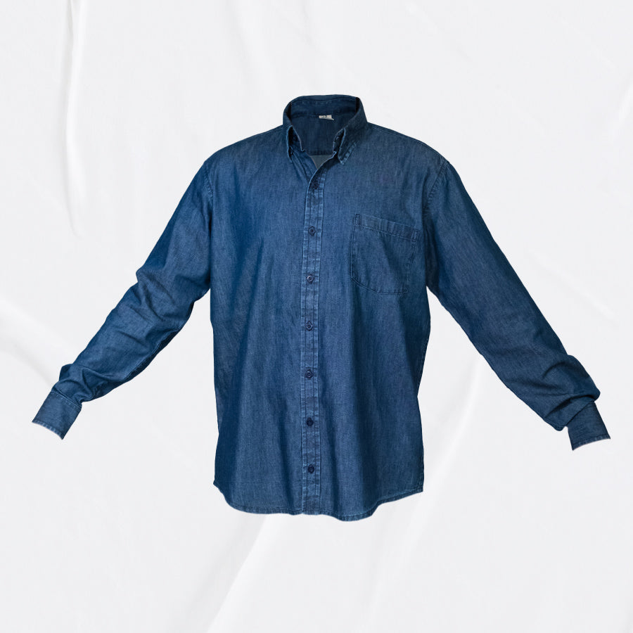 Men's lightweight long-sleeve indigo shirt