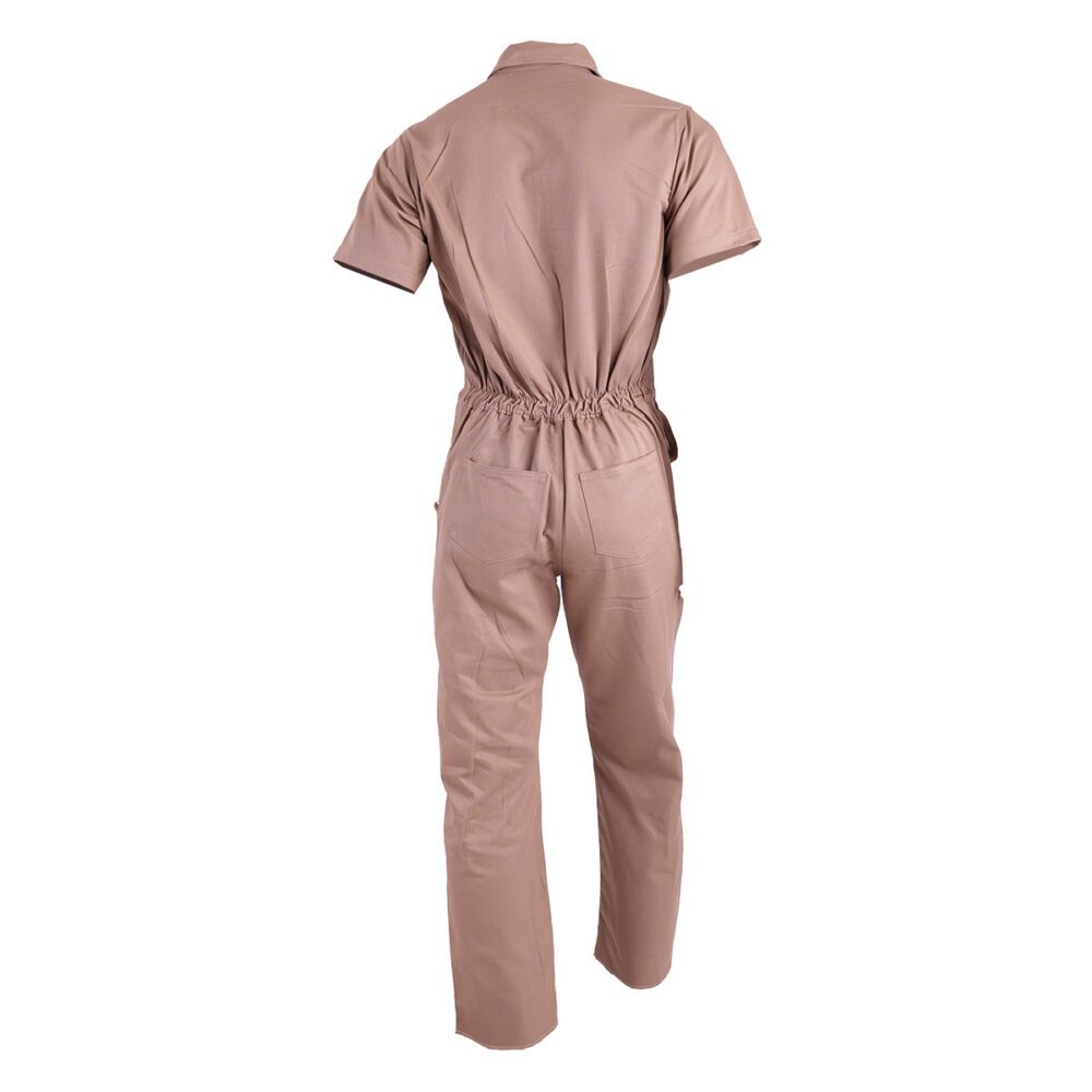Short-sleeved twill coveralls